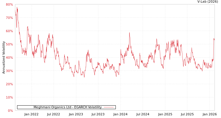 graph of Meghmani Organics Ltd EGARCH
