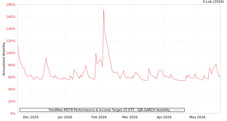 graph of YieldMax MSTR Performance & Income Target 25 ETF GJR-GARCH