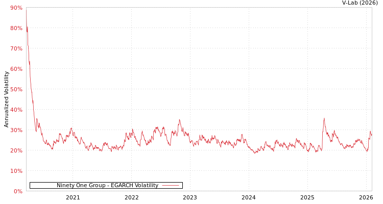 graph of Ninety One Group EGARCH