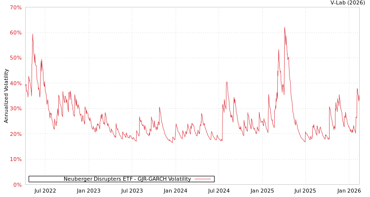 graph of Neuberger Disrupters ETF GJR-GARCH