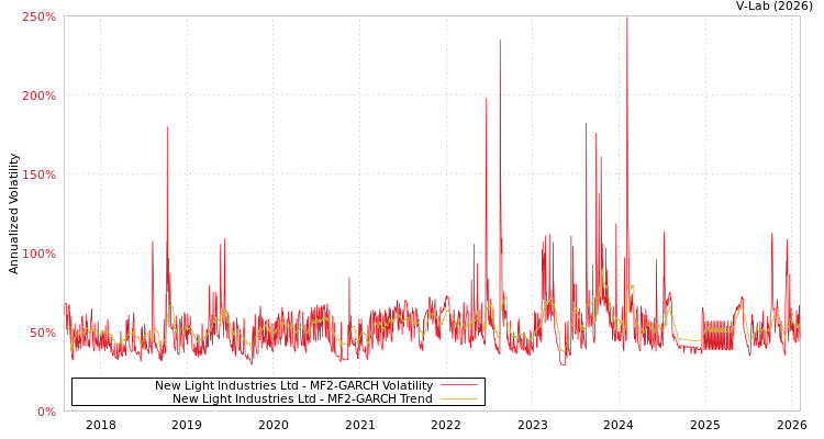 graph of New Light Industries Ltd MF2-GARCH