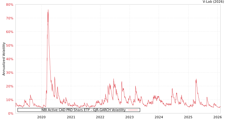 graph of NBI Active CAD PRD Shars ETF GJR-GARCH
