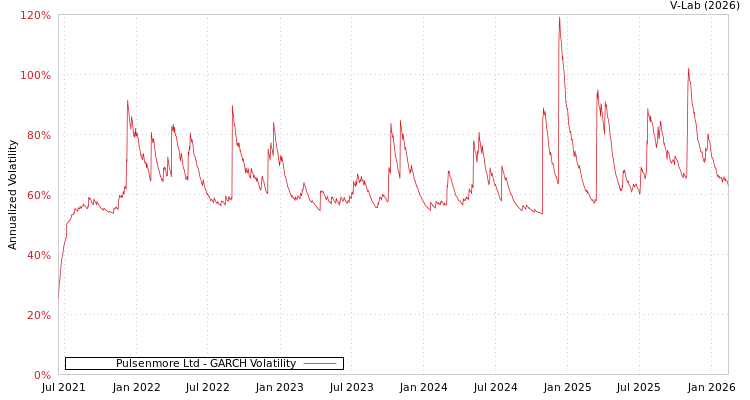graph of Pulsenmore Ltd GARCH