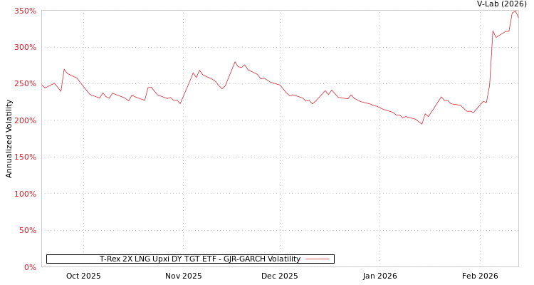 graph of T-Rex 2X LNG Upxi DY TGT ETF GJR-GARCH