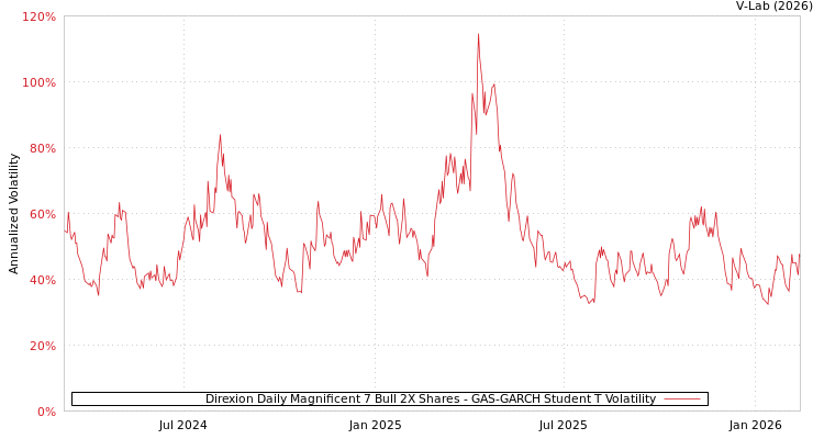 graph of Direxion Daily Magnificent 7 Bull 2X Shares GAS-GARCH-T