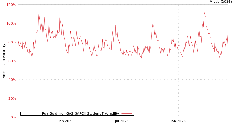 graph of Rua Gold Inc GAS-GARCH-T