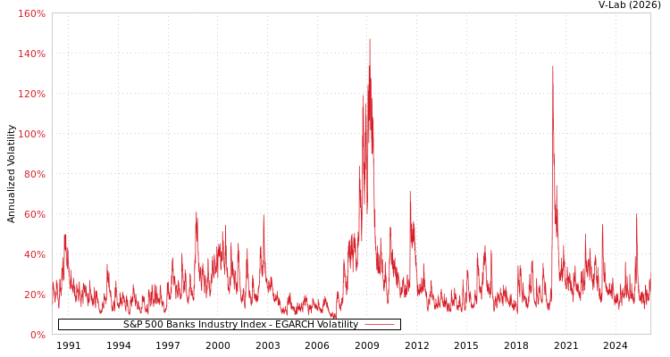 graph of S&P 500 Banks Industry Index EGARCH