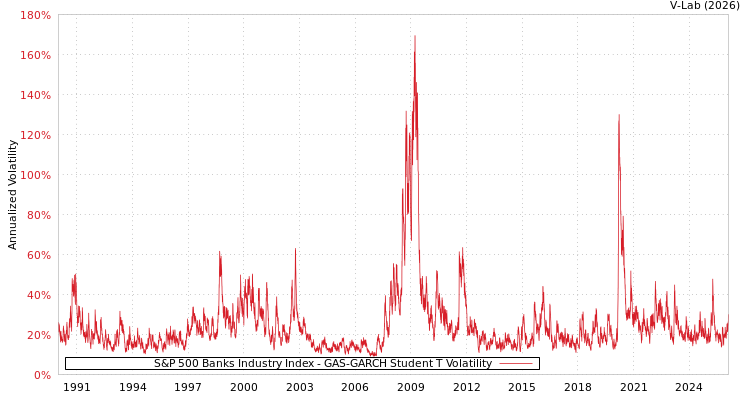 graph of S&P 500 Banks Industry Index GAS-GARCH-T