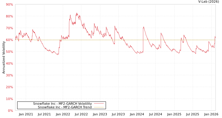 graph of Snowflake Inc MF2-GARCH