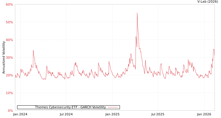 graph of Themes Cybersecurity ETF GARCH