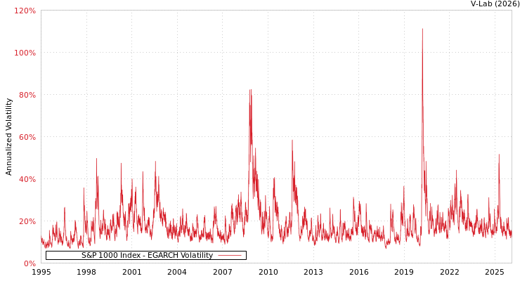 graph of S&P 1000 Index EGARCH