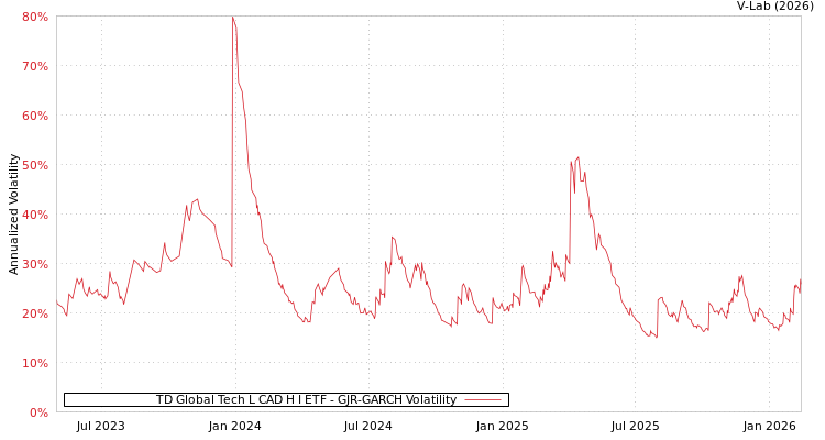 graph of TD Global Tech L CAD H I ETF GJR-GARCH