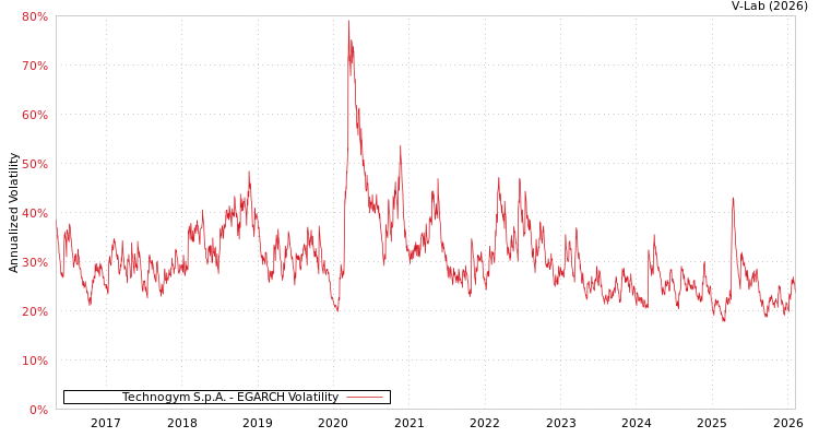 graph of Technogym S.p.A. EGARCH