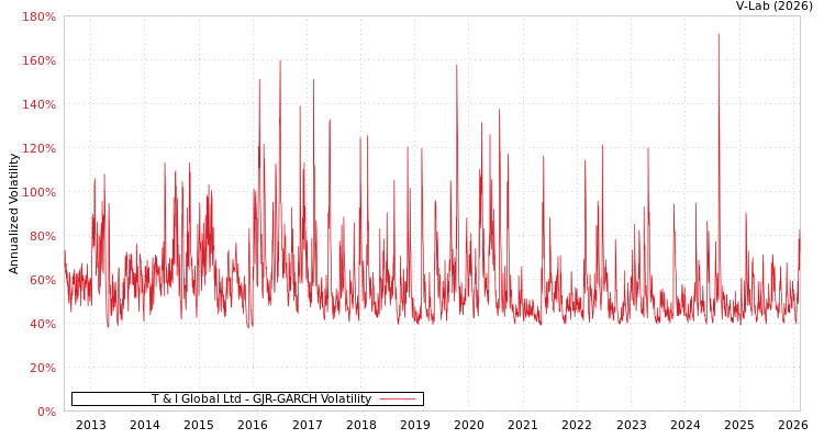 graph of T & I Global Ltd GJR-GARCH