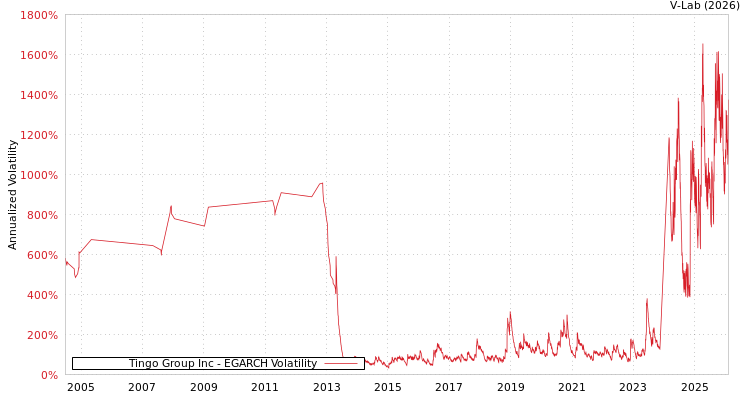 graph of Tingo Group Inc EGARCH