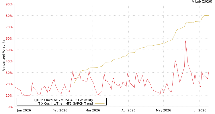 graph of TJX Cos Inc/The MF2-GARCH
