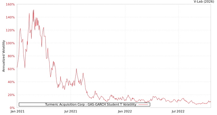 graph of Turmeric Acquisition Corp GAS-GARCH-T