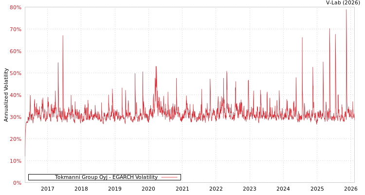 graph of Tokmanni Group Oyj EGARCH