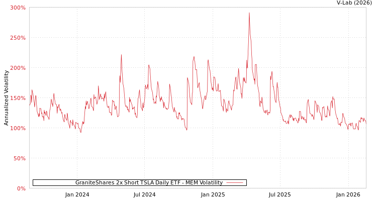 graph of GraniteShares 2x Short TSLA Daily ETF MEM