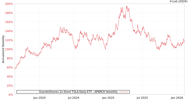 graph of GraniteShares 2x Short TSLA Daily ETF APARCH