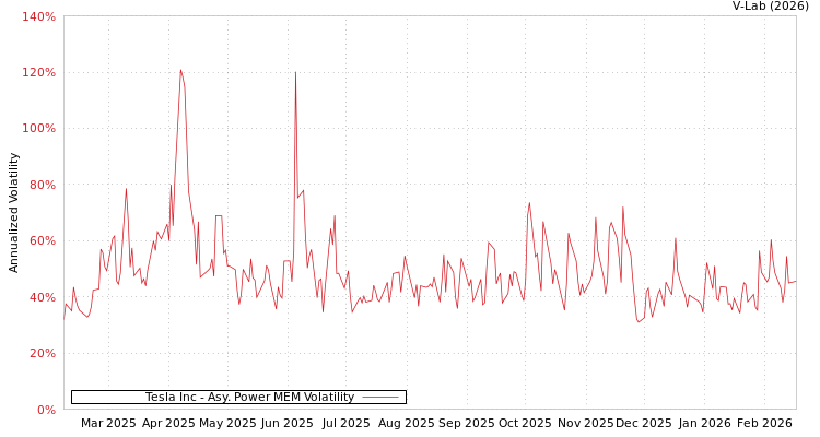 graph of Tesla Inc APMEM