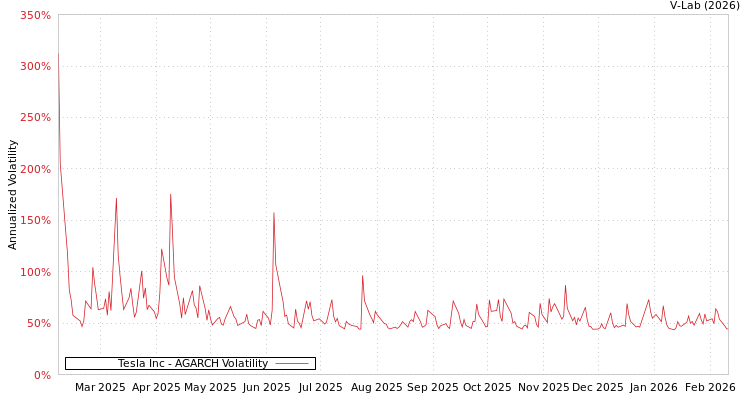 graph of Tesla Inc AGARCH