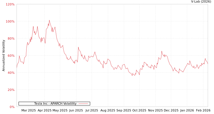 graph of Tesla Inc APARCH