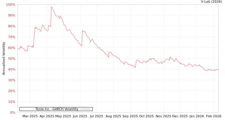 graph of Tesla Inc GARCH