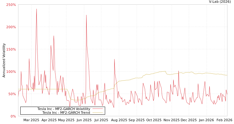 graph of Tesla Inc MF2-GARCH