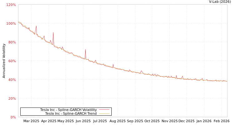 graph of Tesla Inc SGARCH