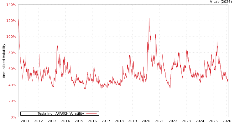 graph of Tesla Inc APARCH