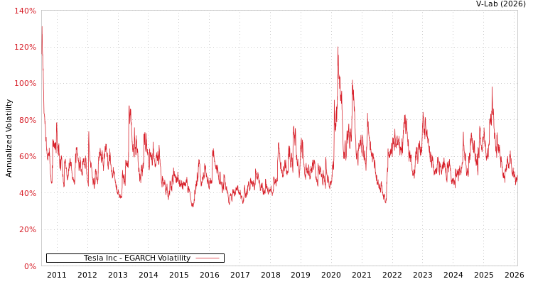 graph of Tesla Inc EGARCH