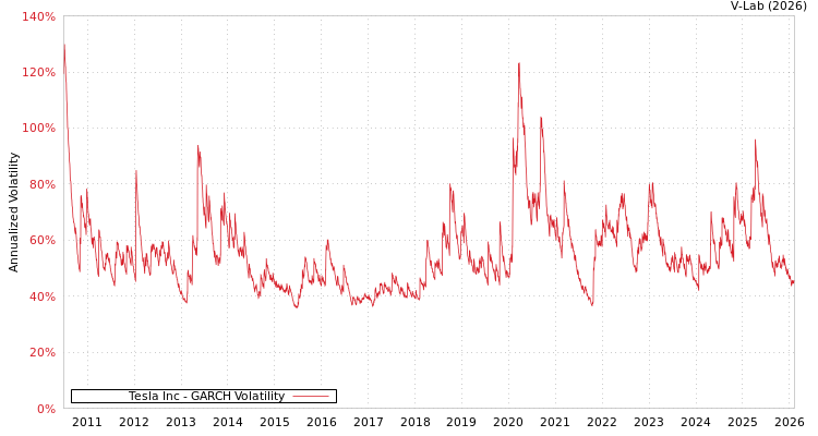 graph of Tesla Inc GARCH