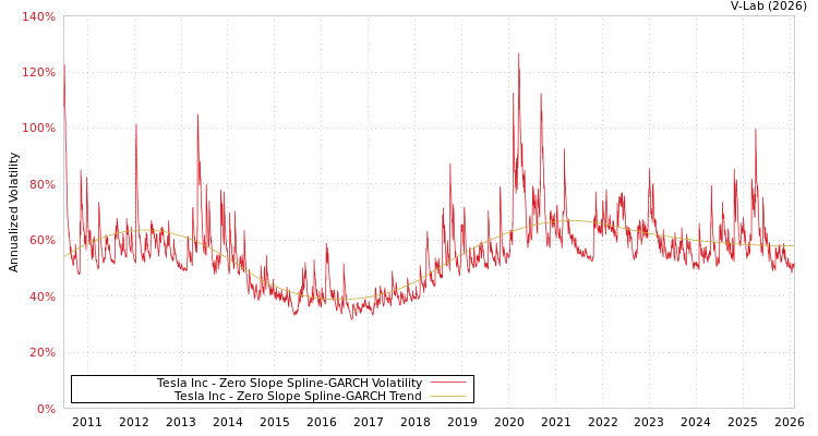 graph of Tesla Inc S0GARCH