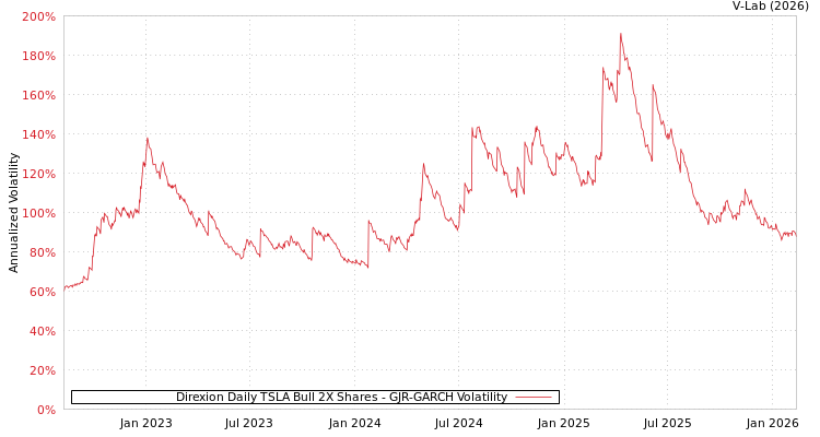 graph of Direxion Daily TSLA Bull 2X Shares GJR-GARCH