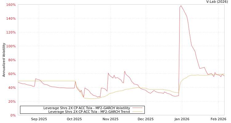graph of Leverage Shrs 2X CP ACC Tsla MF2-GARCH