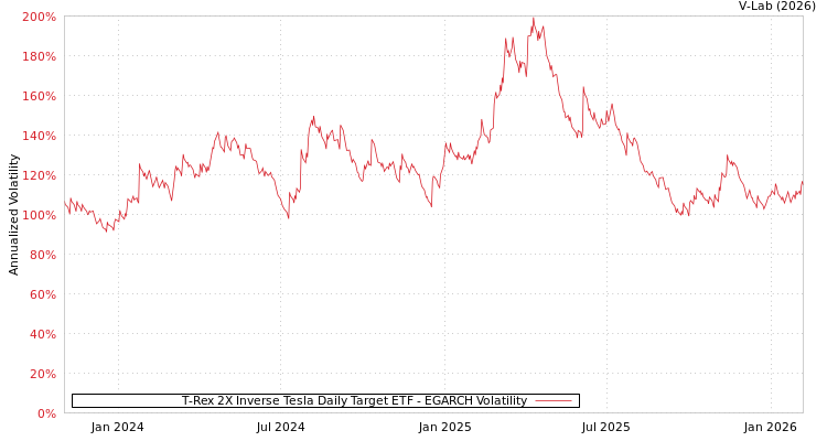 graph of T-Rex 2X Inverse Tesla Daily Target ETF EGARCH