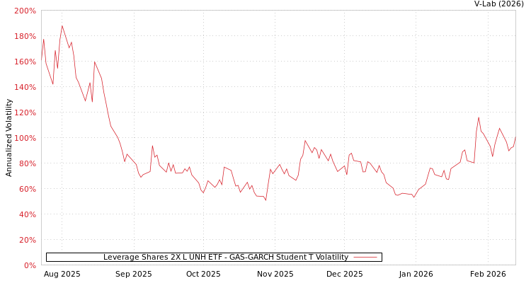 graph of Leverage Shares 2X L UNH ETF GAS-GARCH-T