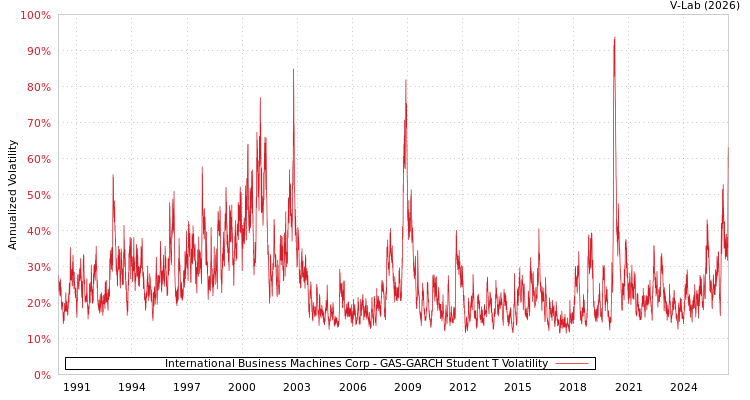 graph of International Business Machines Corp GAS-GARCH-T